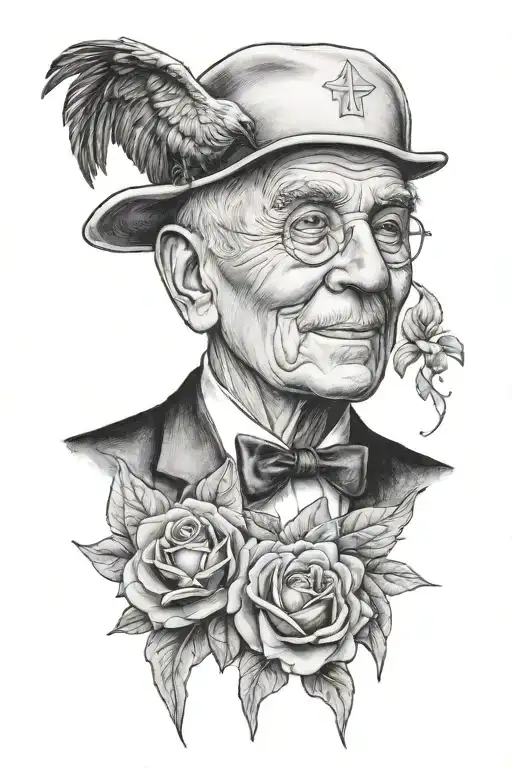 memorial piece for my grandpa who was a pastor tattoo design idea