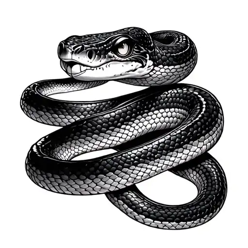 Cottonmouth Snake tattoo design idea