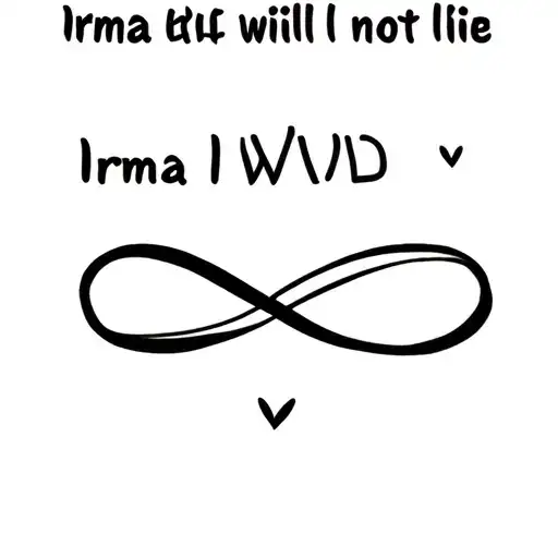"Irma I will not lie " heart intertwined infinity symbols tattoo design idea