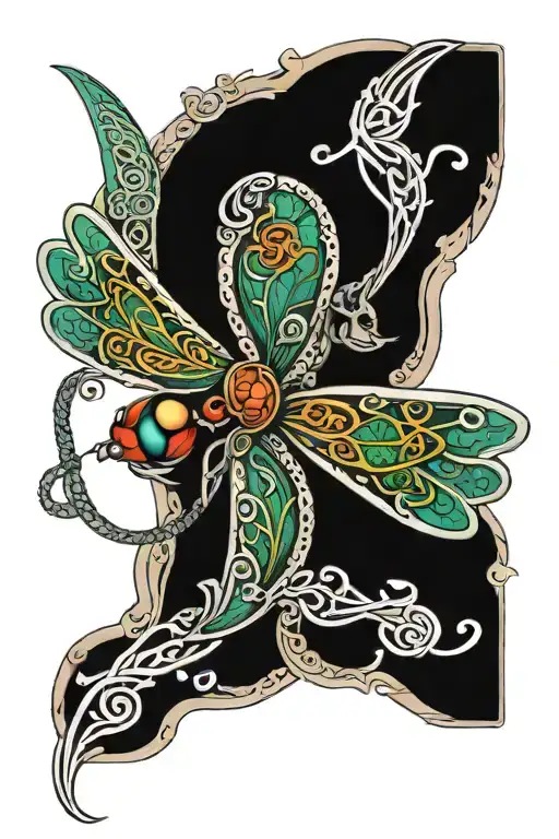 celtic dragonfly tattoo design idea