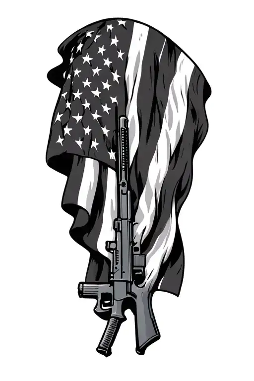 shall not be infringed , American flag, Rifle tattoo design idea