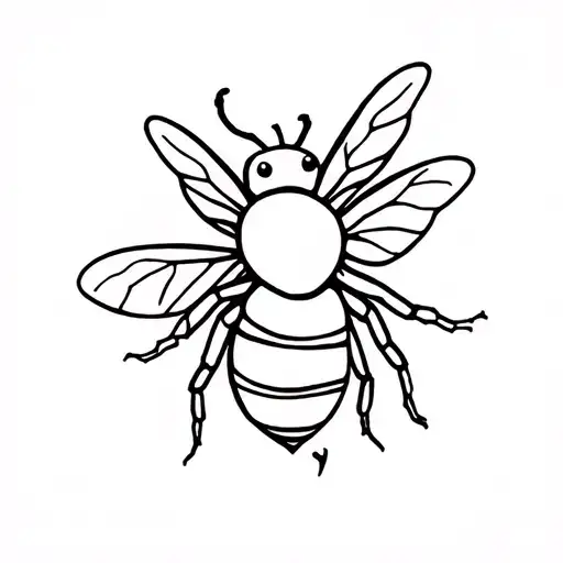 cute bee side view tattoo design idea