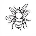 cute bee side view tattoo design idea