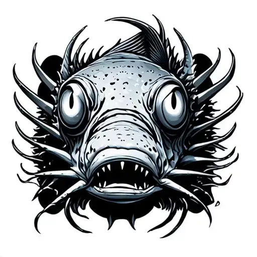 angler fish tattoo design idea