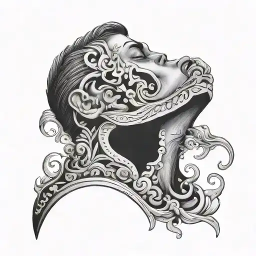 Throat tattoo design idea
