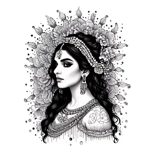 chola woman tattoo design idea