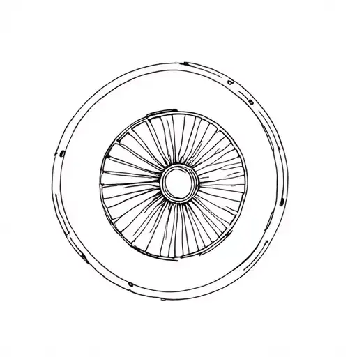 Jet Engine simple only lines tattoo design idea