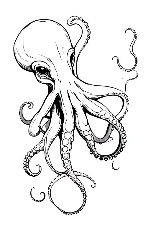 Octopus fighting tattoo design idea