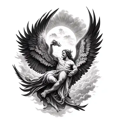 the great battle in heaven half sleeve tattoo good over evil tattoo tattoo design idea