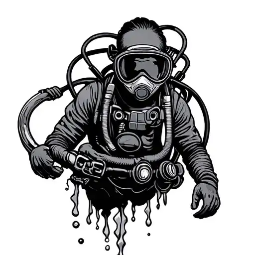 Diver tattoo design idea