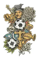 FAMILY, RELIGION, FOOTBALL, INTERIOR tattoo design idea