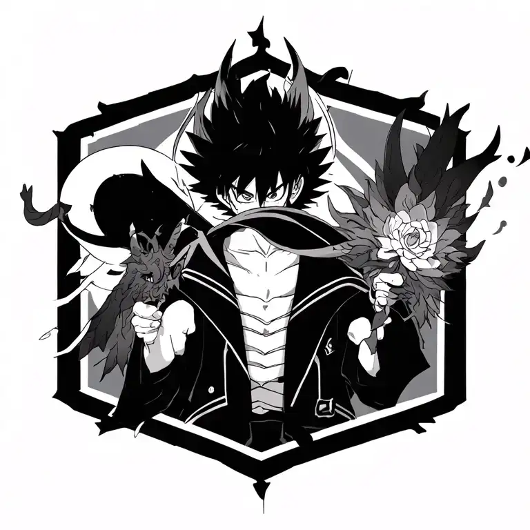 hunter x Hunter, one piece anime, demon slayer anime tattoo design idea