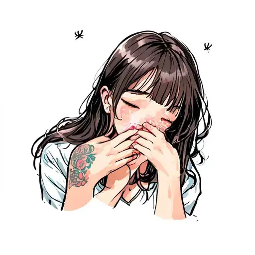 people smelling butts tattoo design idea