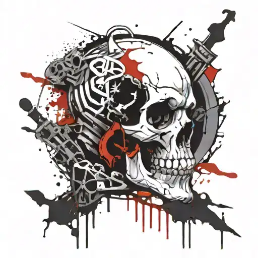 skull and nazgul dark knight tattoo design idea