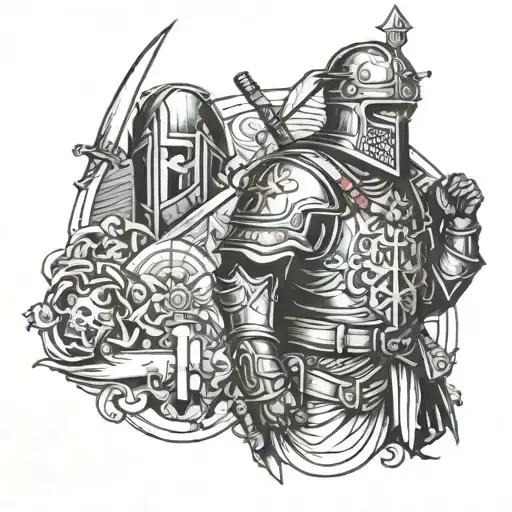First crusade soldier tattoo design idea