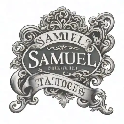 logo merged name Samuel tattoo design idea