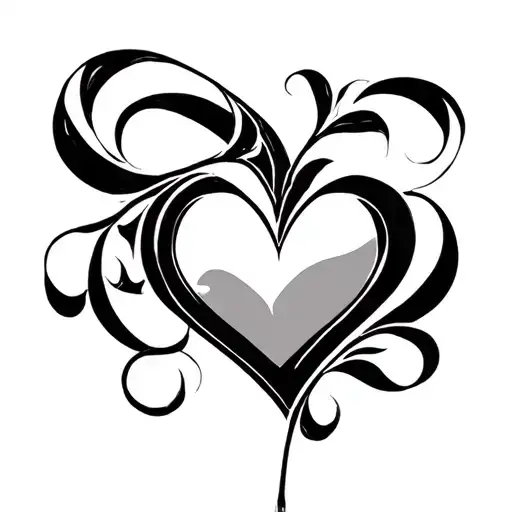 double heart surrounded tattoo design idea
