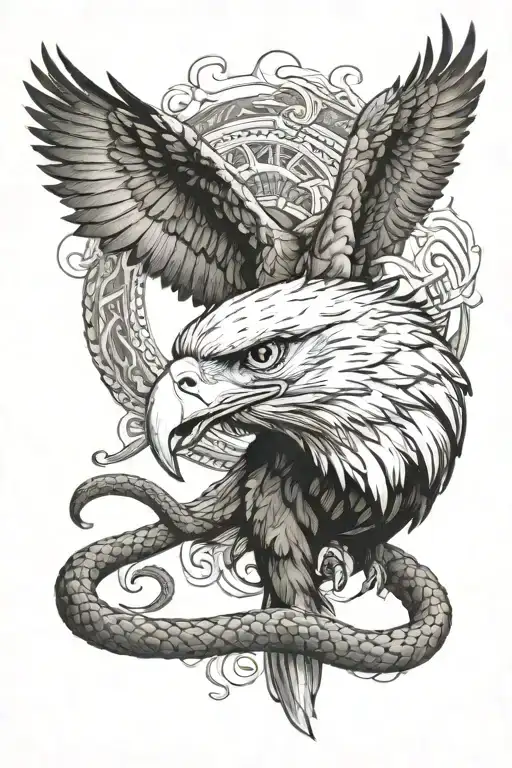 eagle fighting a snake tattoo tattoo design idea