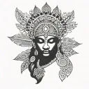 indian style illustration tattoo design idea