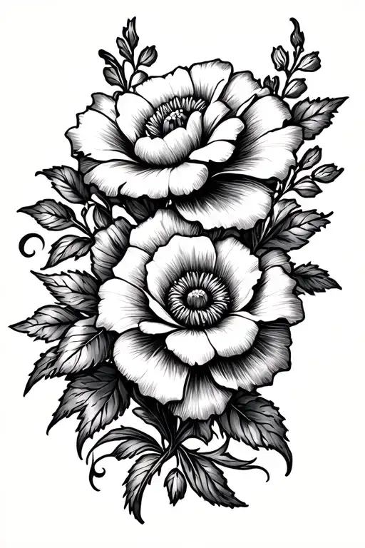 leather tooling flower design tattoo design idea