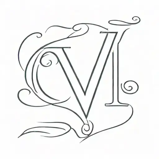 Letter M with heart made tattoo design idea