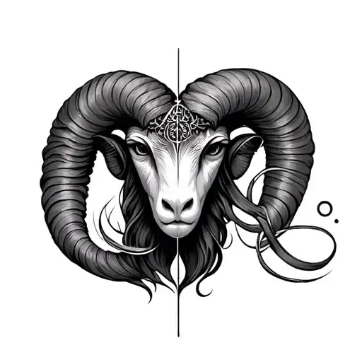 Astrological sign Aries Aquarius and Gemini tattoo design idea