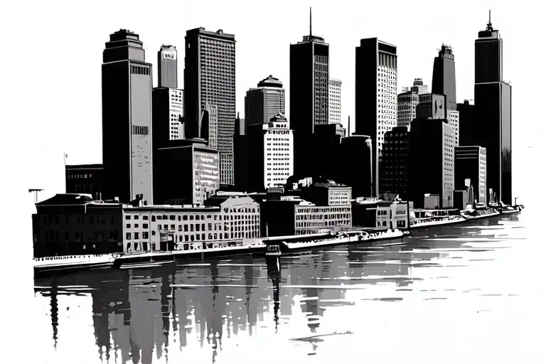 Baltimore city skyline tattoo design idea