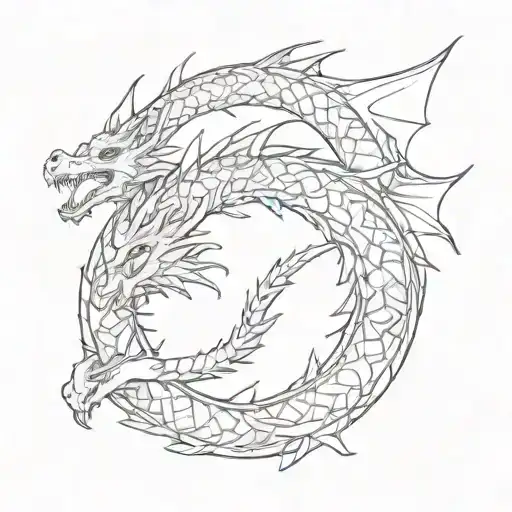 ouroboros dragon tattoo design idea