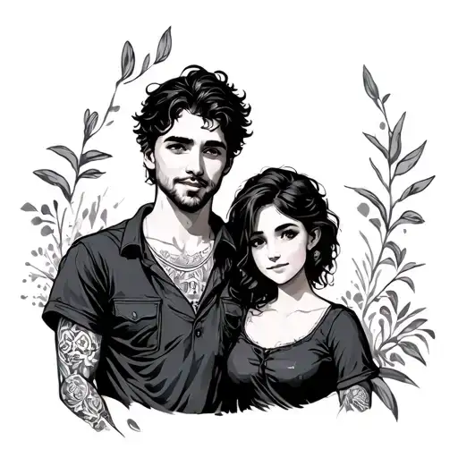 dad mom son tattoo design idea