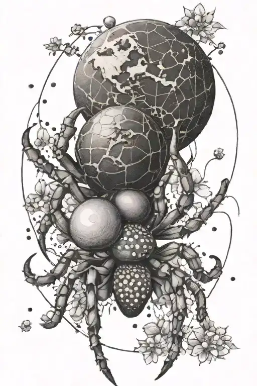 trantula that holds the planet earth tattoo design idea