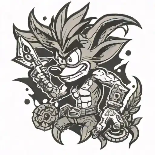 crash bandicoot tattoo design idea