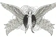 angel wings spread tattoo design idea