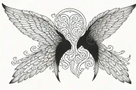 angel wings spread tattoo design idea