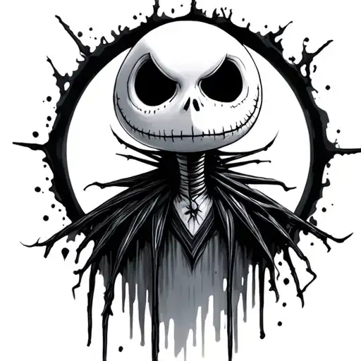 jack skellington con sombra tattoo design idea