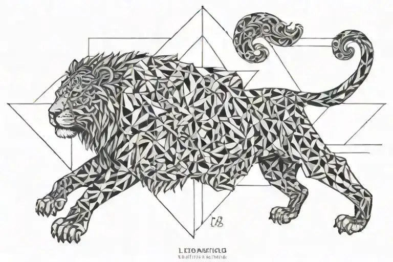 Leo and Aquarius astrological sign with date of birth tattoo design idea