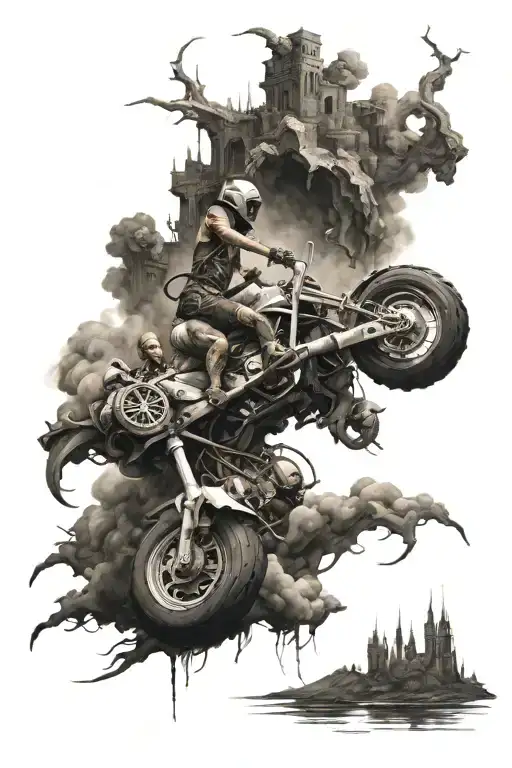 You are drowning in ruin Suspended without tomorrow I sat on the chariot of my death My whip is made of fire The roads tattoo design idea