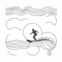 surfing problems alone big waves tattoo design idea