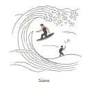 surfing problems alone big waves tattoo design idea