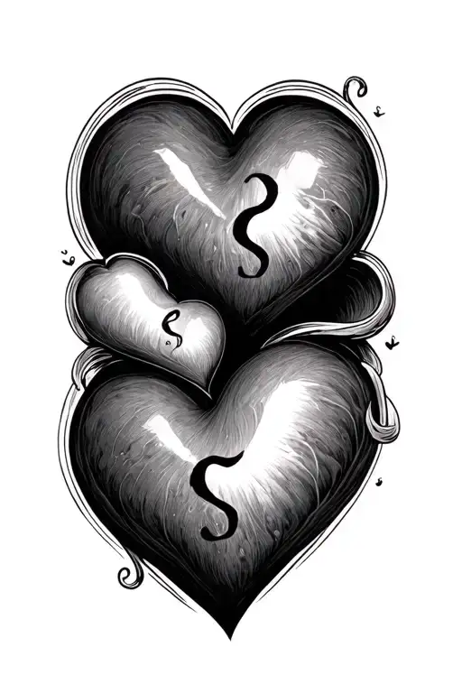 3 hearts and a semi colon tattoo design idea