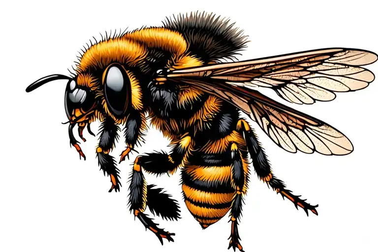 bee with wings outstretched  tattoo design idea