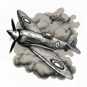 spitfire fighter plane tattoo design idea