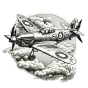 spitfire fighter plane tattoo design idea