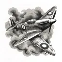spitfire fighter plane tattoo design idea