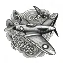 spitfire fighter plane tattoo design idea