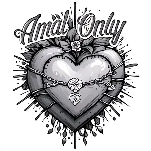 "Anal only" Girly Heart tattoo design idea