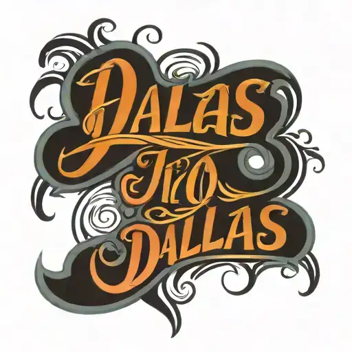 word Dallas in calligraphy tattoo tattoo design idea