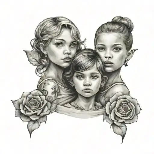 3 Siblings tattoo design idea