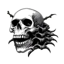 vampire skull stack tattoo design idea