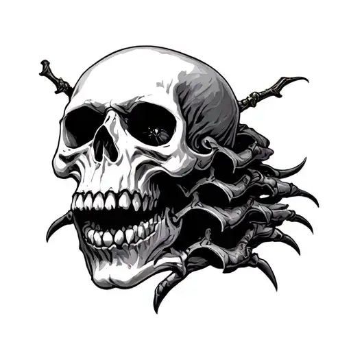 vampire skull stack tattoo design idea