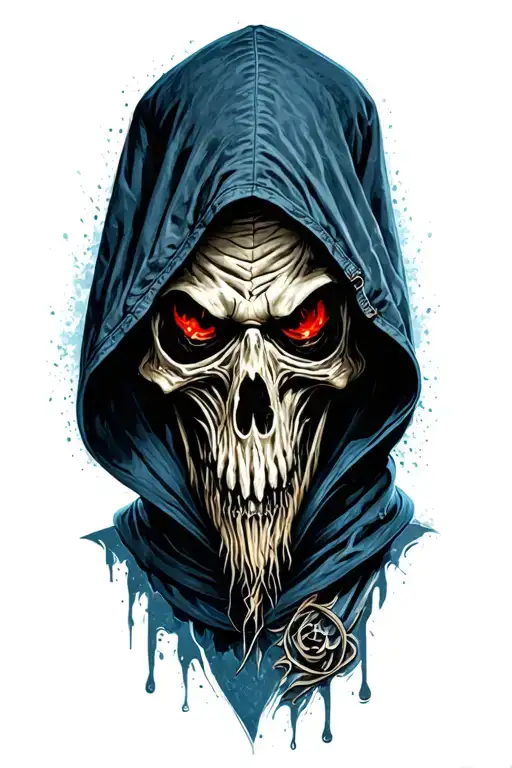 hooded reaper  tattoo design idea